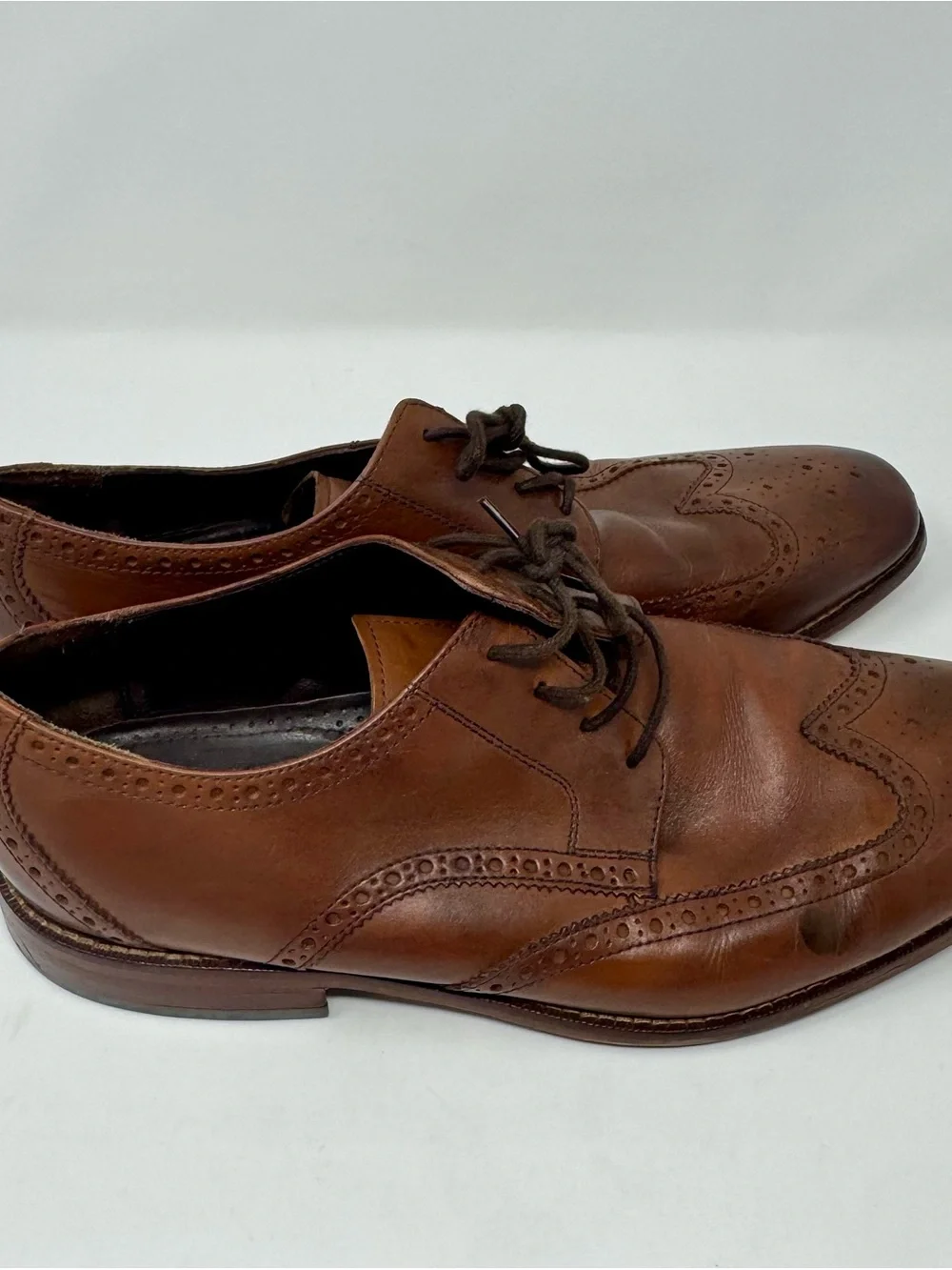Florsheim |  Brown Leather Wingtip Oxfords, Size 12 - EUC